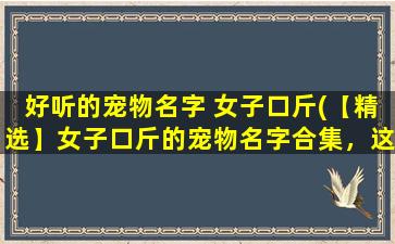 好听的宠物名字 女子口斤(【精选】女子口斤的宠物名字合集，这些好听的名字可不能错过！)